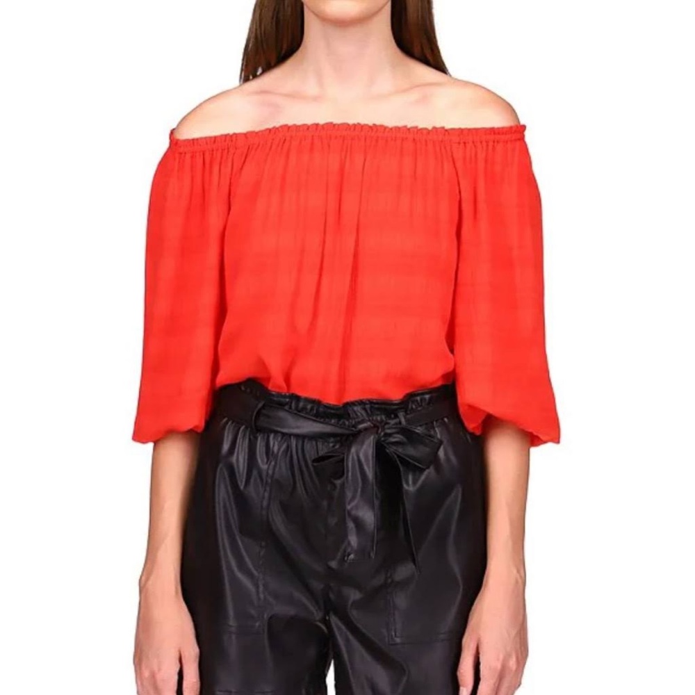 Sanctuary Women’s Sunkissed Off-the-Shoulder Top Red M NWOT